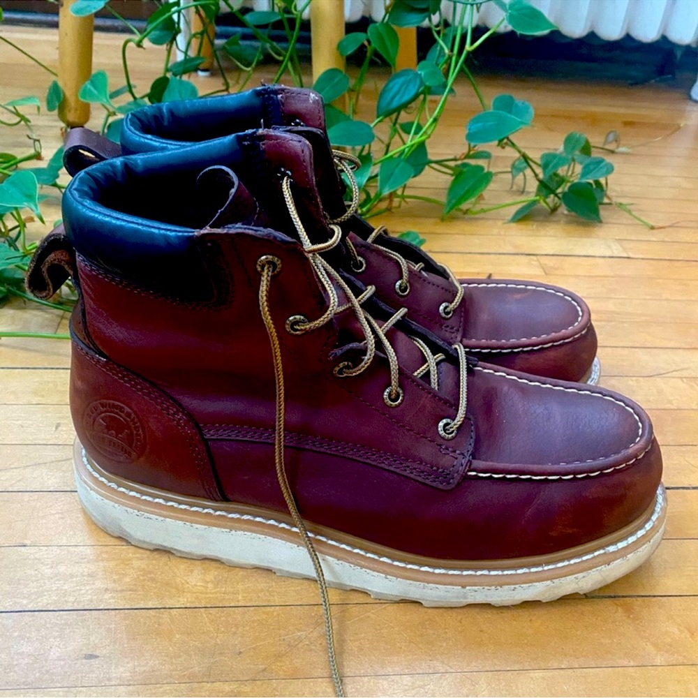 Red Wing Irish setter moc toe boots